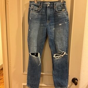 GRLFRND Jane Straight Jeans in Ball of Confusion 26 Distressed 100% Cotton G273